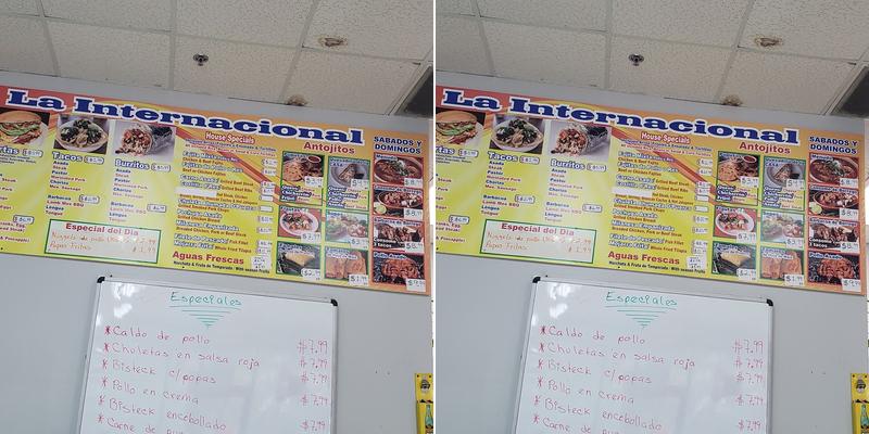 La Internacional Menu