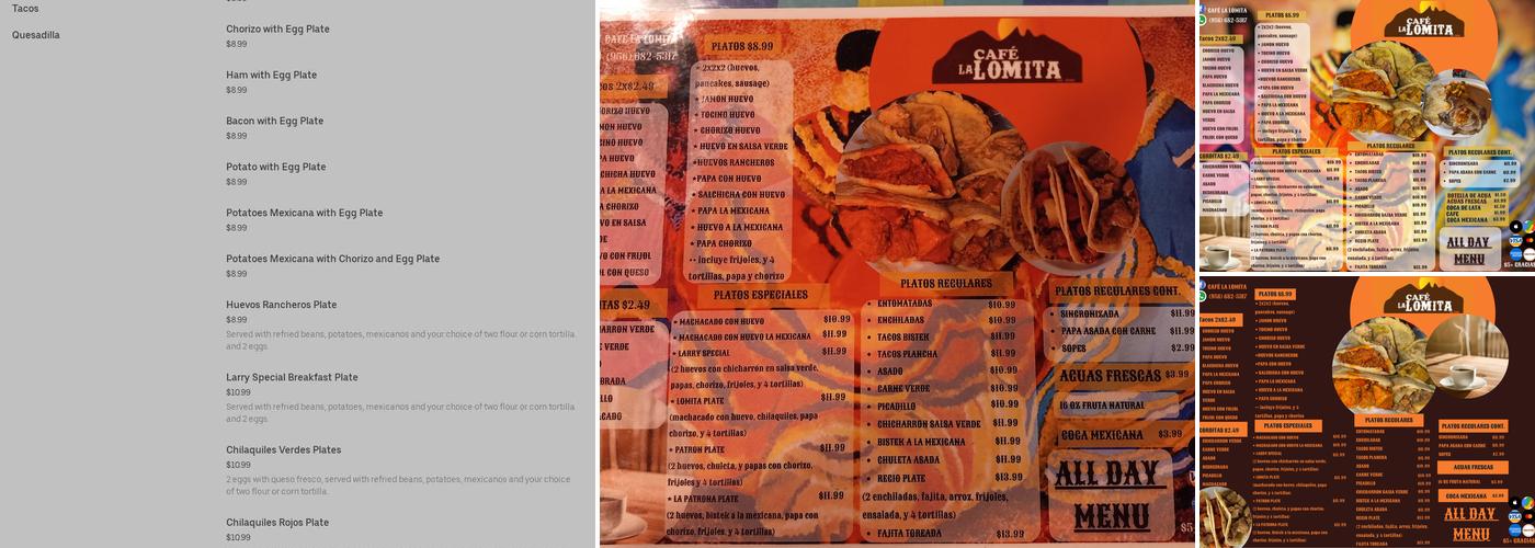 Café La Lomita Menu