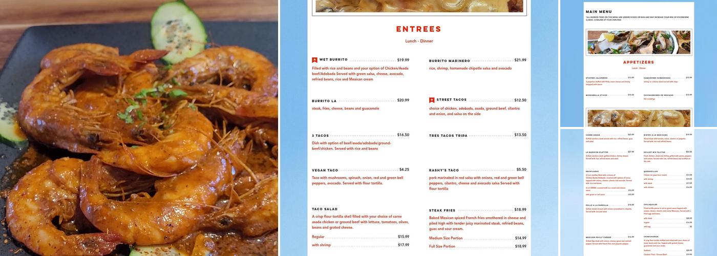 La Mansión Restaurant Menu