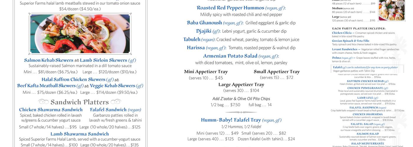La Mediterranee Menu