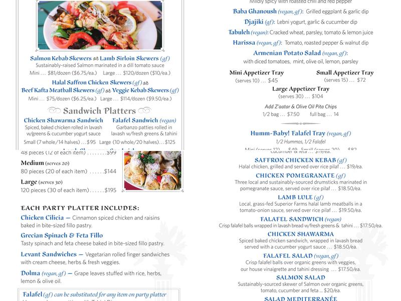La Mediterranee Menu