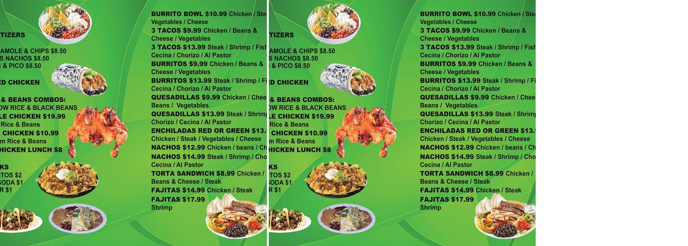 Las Carisias Menu