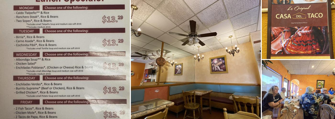 La Original Casa Del Taco Menu