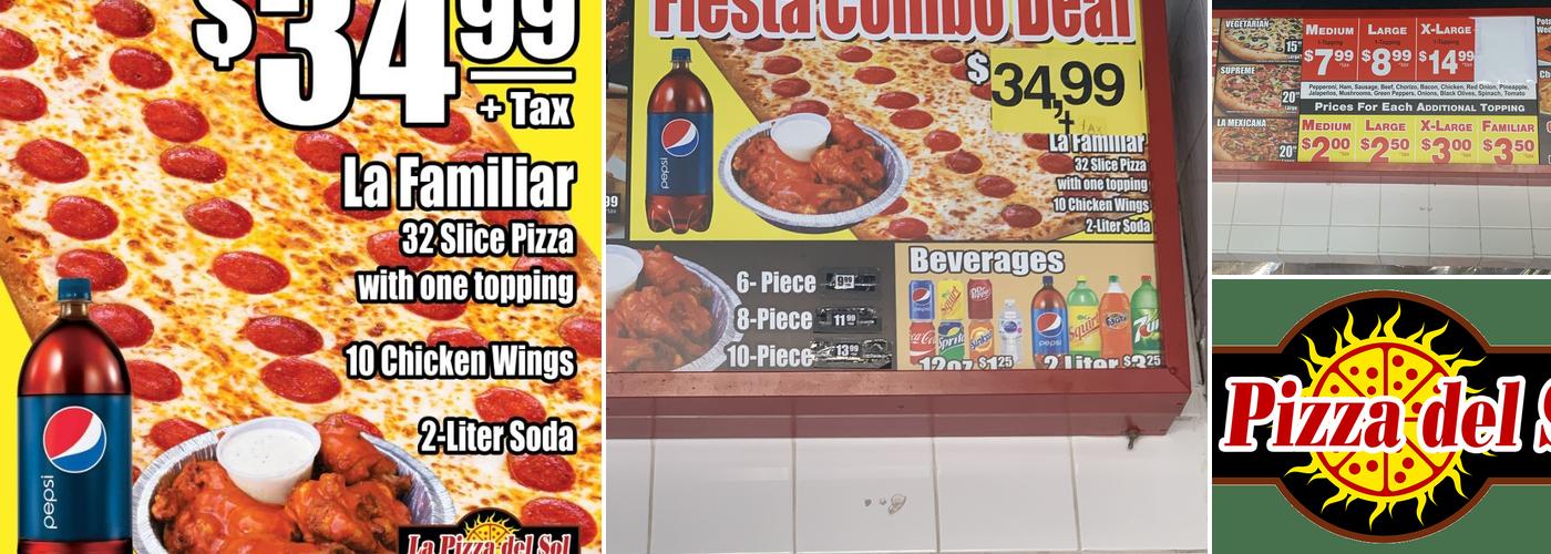 La Pizza Del Sol Menu