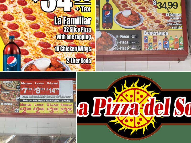 La Pizza Del Sol Menu