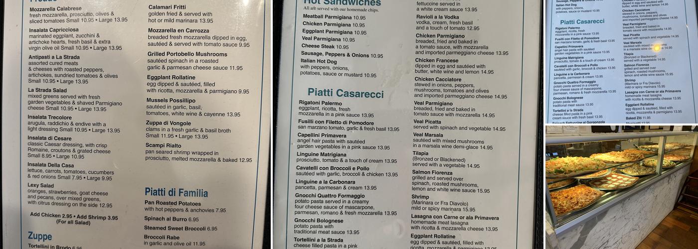 La Strada Menu