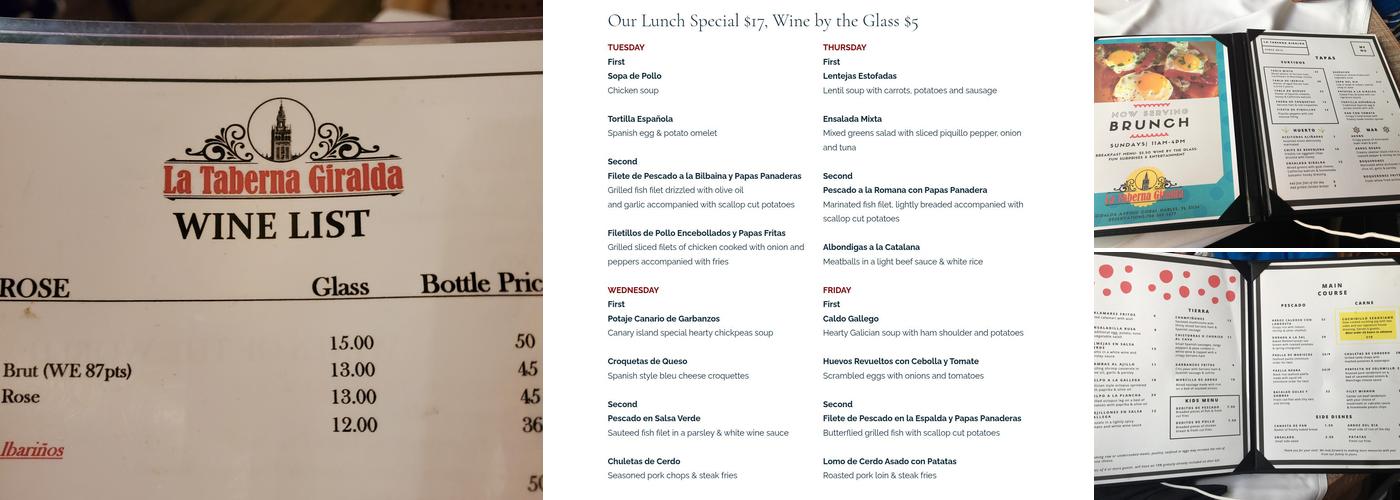 La Taberna Giralda Menu