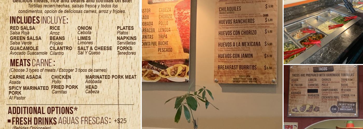 La Takiza - Escondido Menu