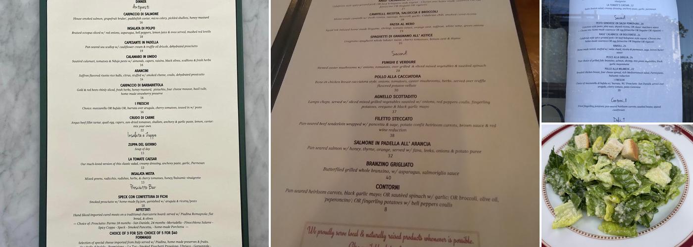 La Tomate Menu