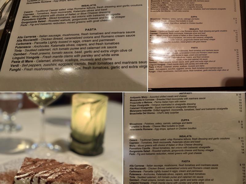 La Traviata Menu