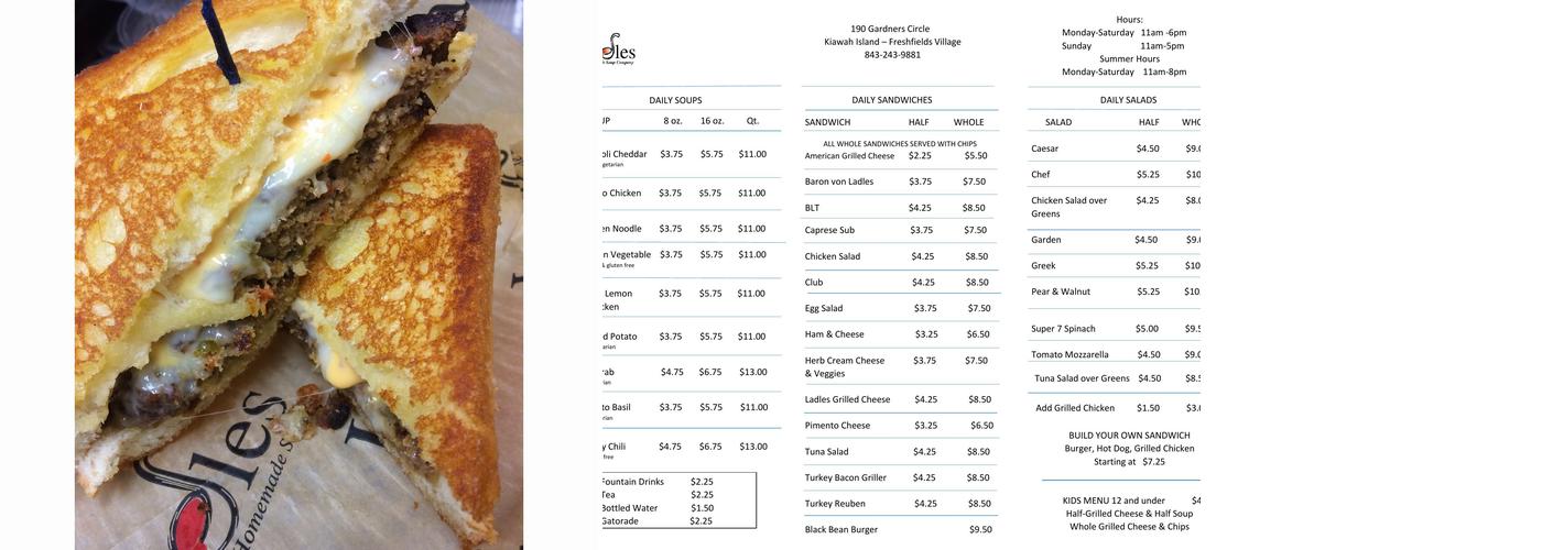 Ladles Soups Downtown Menu