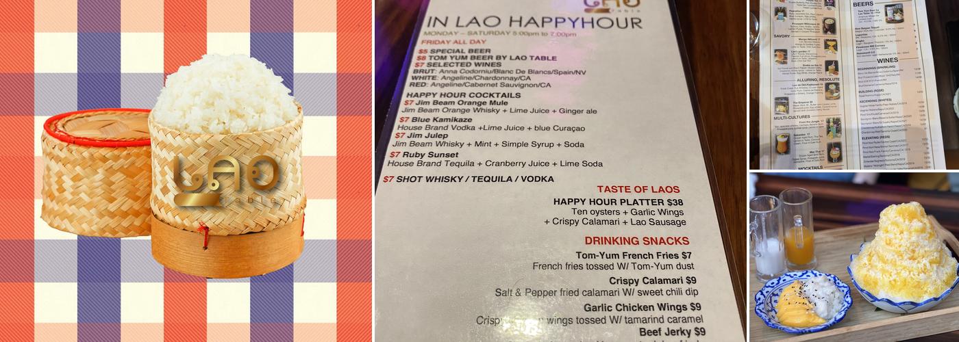 Lao Table Menu