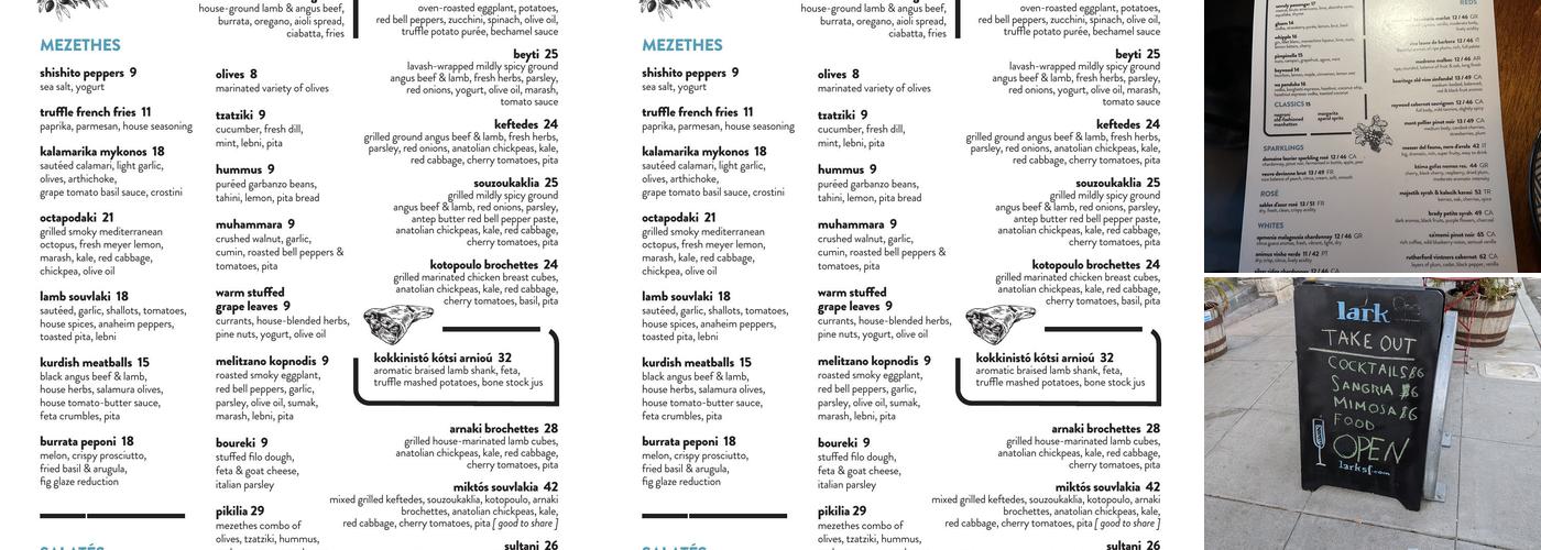 Lark Menu