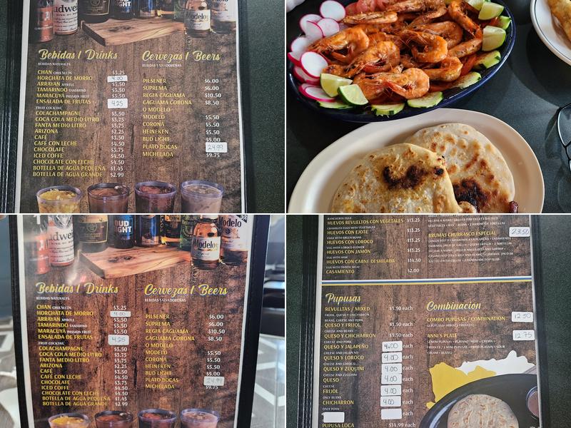 Las Brumas Salvadorian Food Menu