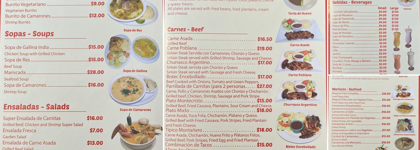 Las Carnitas De Montecristo Menu