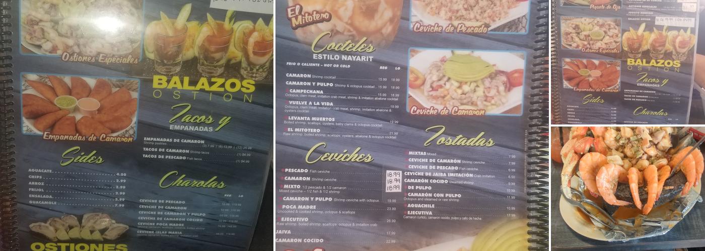 Las Islas Marias mariscos Menu