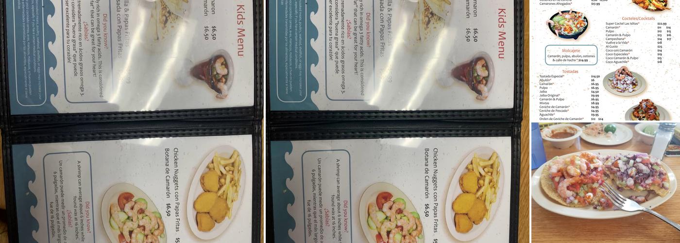 Las Islitas De San Blas Menu