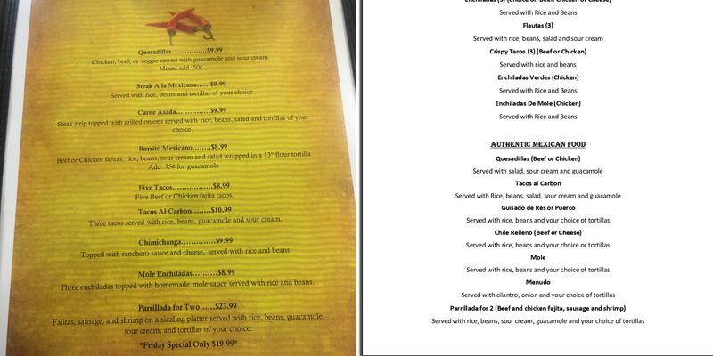 Las Mananitas Menu