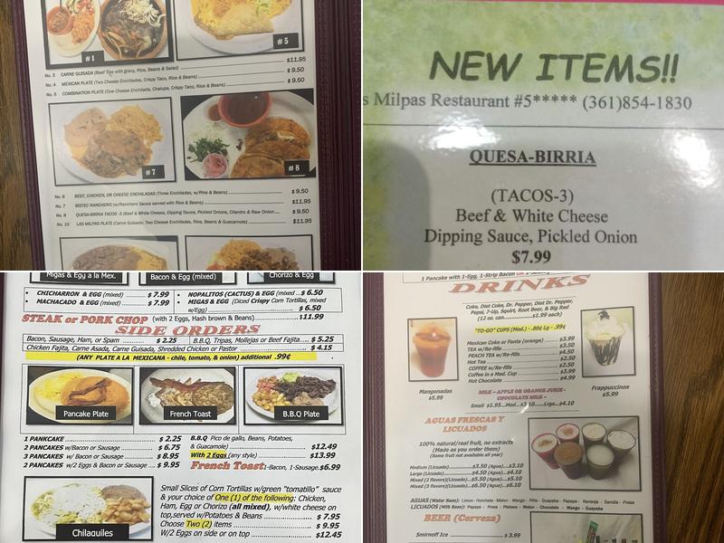 LAS MILPAS RESTAURANT #5 Menu