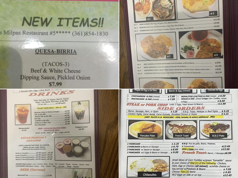 LAS MILPAS RESTAURANT #5 Menu