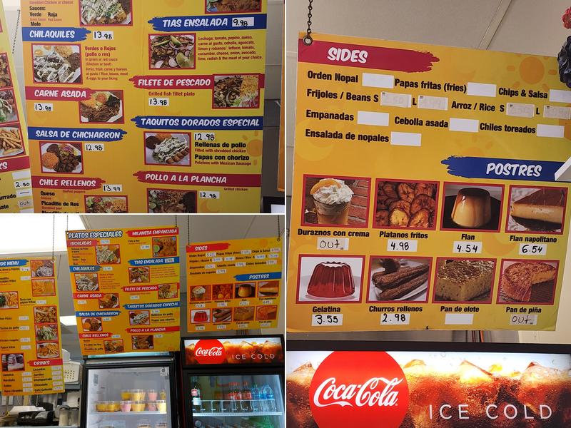 Las Tias Menu