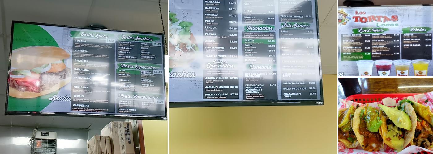 Las Tortas Locas Menu