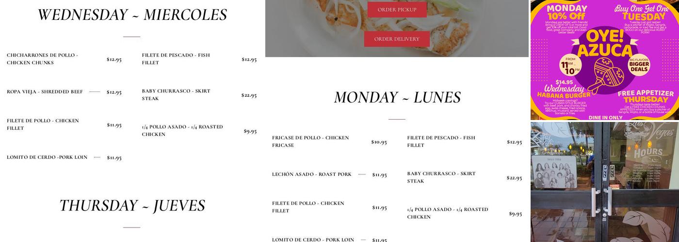 Las Vegas Cuban Cuisine Menu