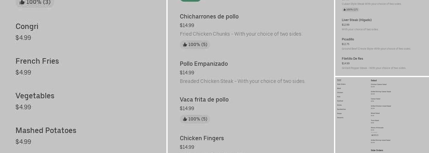 Latin Sabor Menu