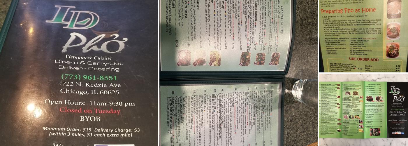 LD Phở Menu