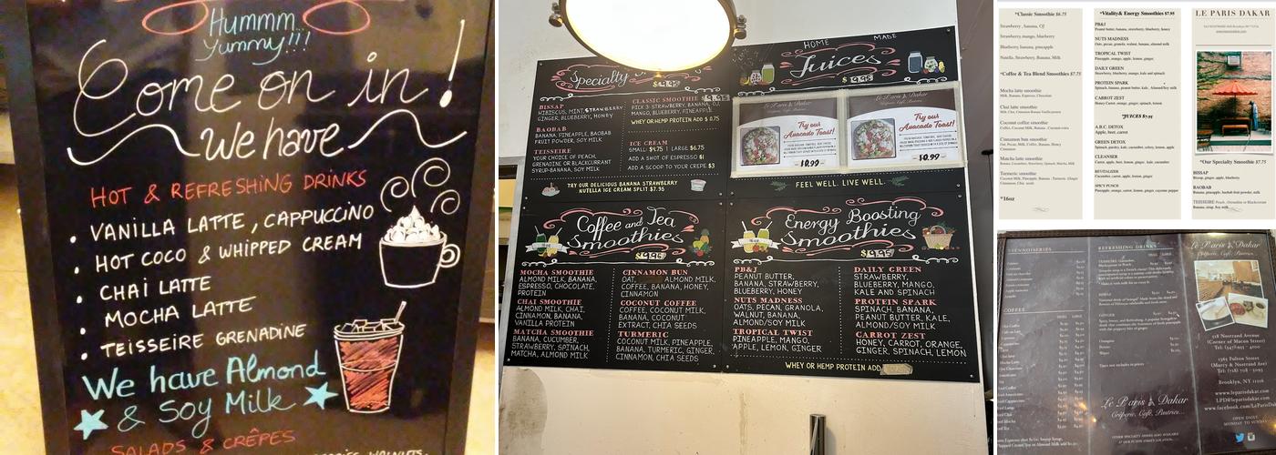 LE PARIS DAKAR Menu