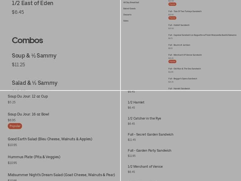 Poulet Chic Restaurant Menu