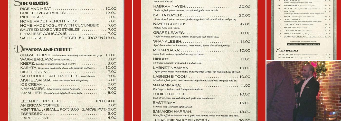 Le Sajj Menu