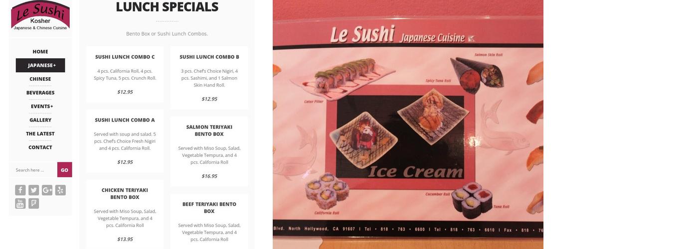 Le Sushi Menu