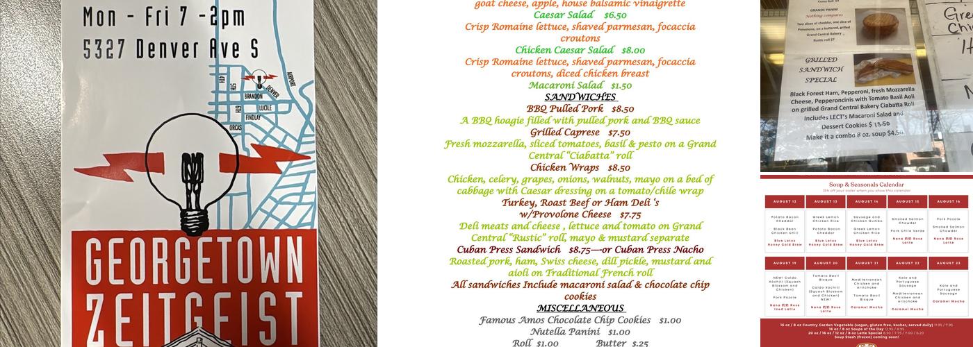 LECT's Soup Stop Menu