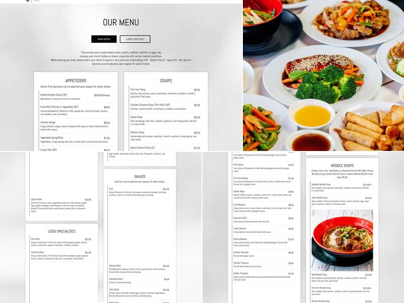 LeDu Thai Eatery Menu