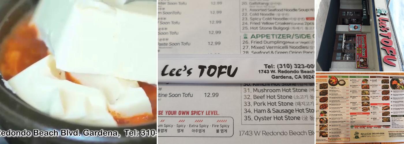 Lee's Tofu Menu