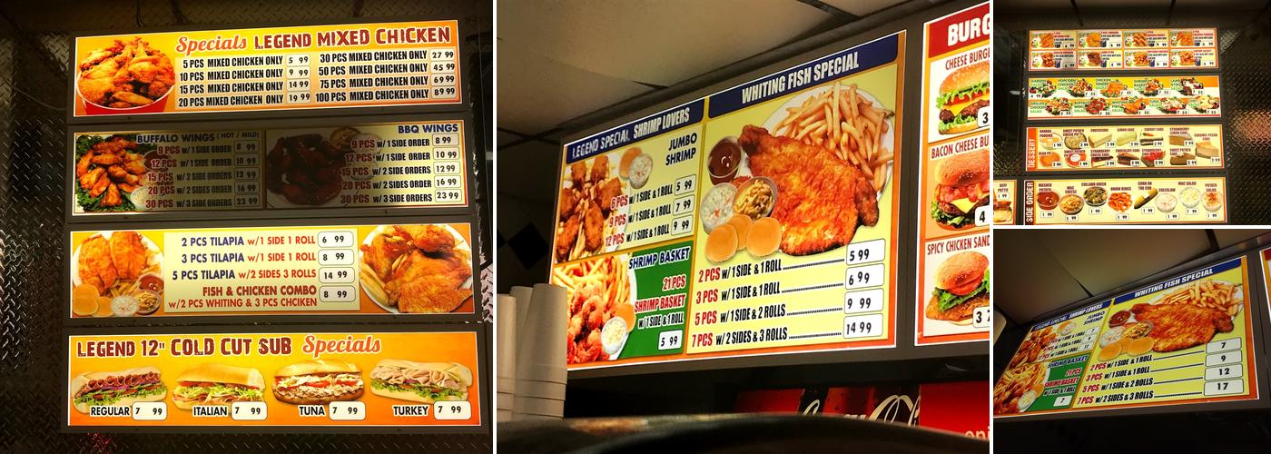 Legend Restaurant Menu