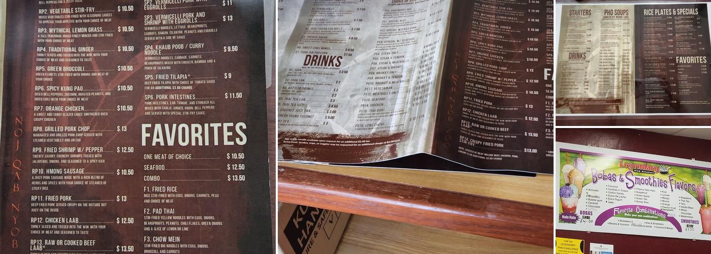 Legendary Phở Kitchen Menu
