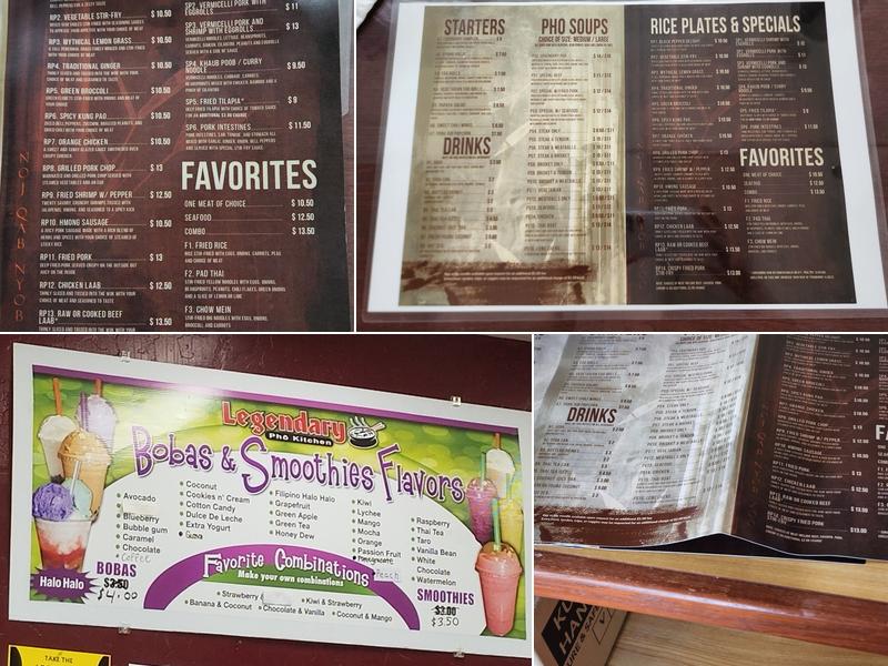 Legendary Phở Kitchen Menu