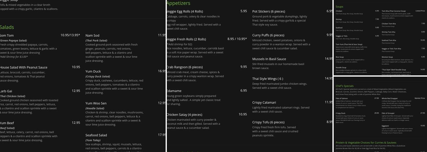 Lemon Grass Thai Kitchen Menu