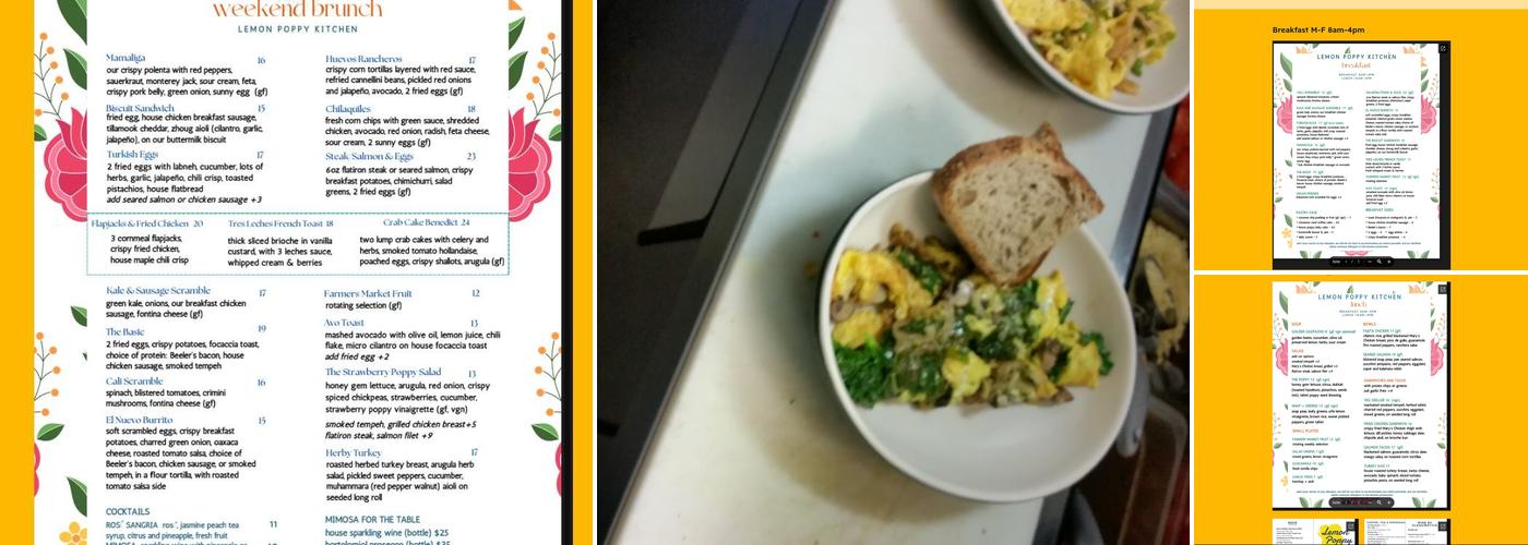 Lemon Poppy Kitchen Menu