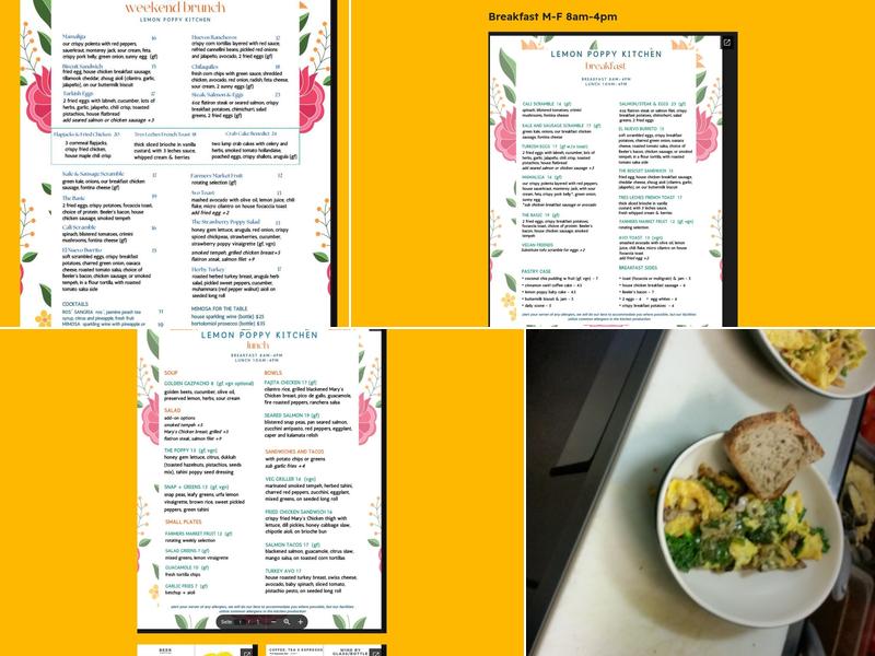 Lemon Poppy Kitchen Menu