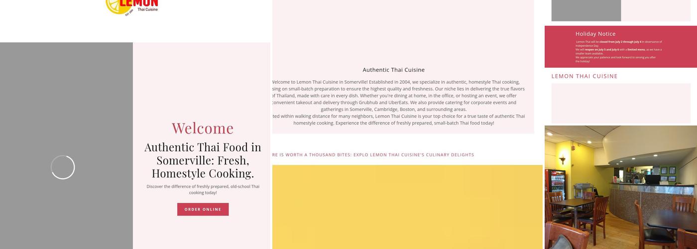 Lemon Thai Cuisine Menu