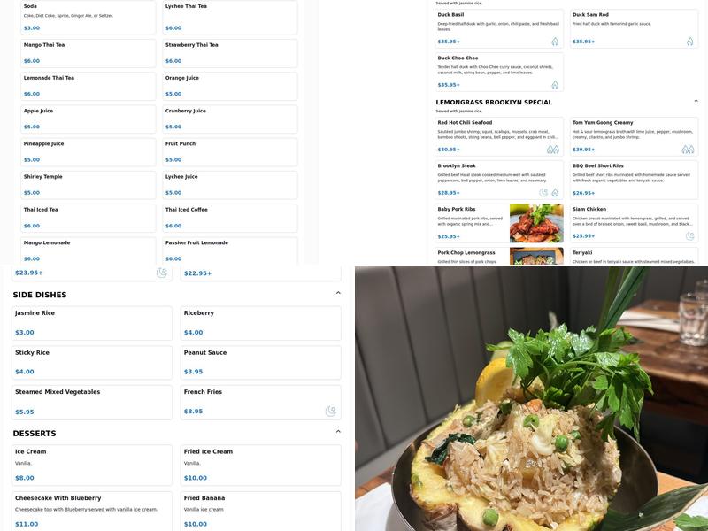 Lemongrass Brooklyn Menu