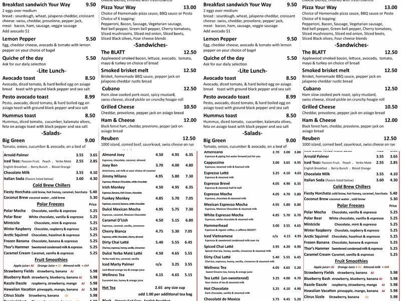 Lestat's on Park Menu