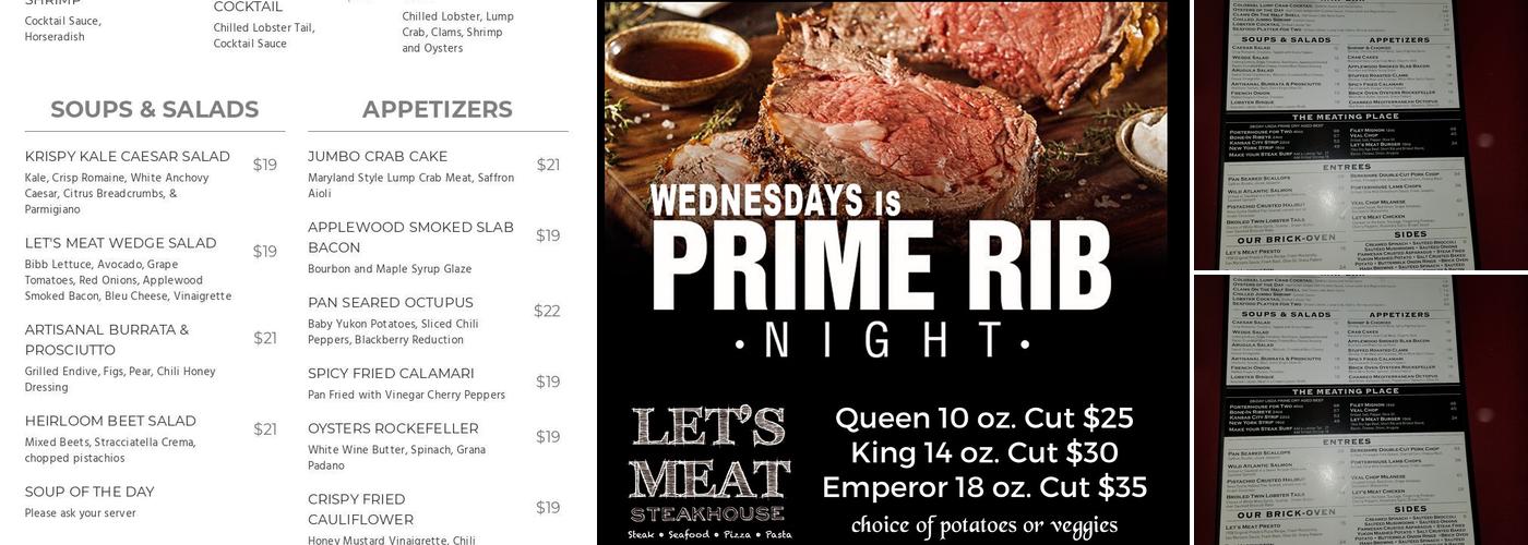 Let's Meat Steakhouse Menu