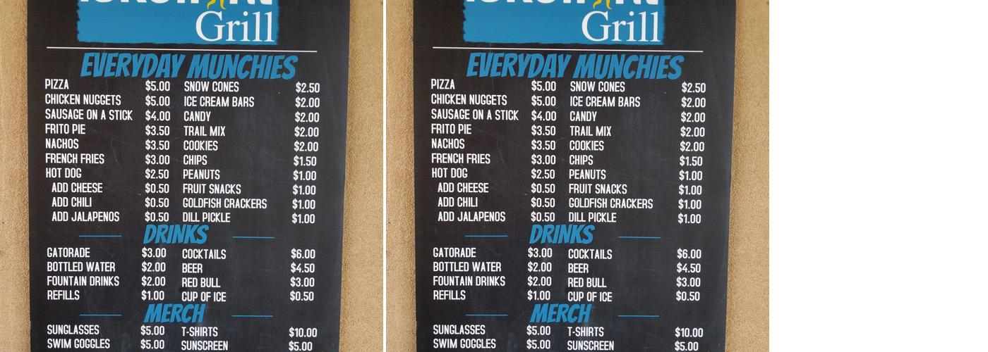 Lakefront Grill Menu