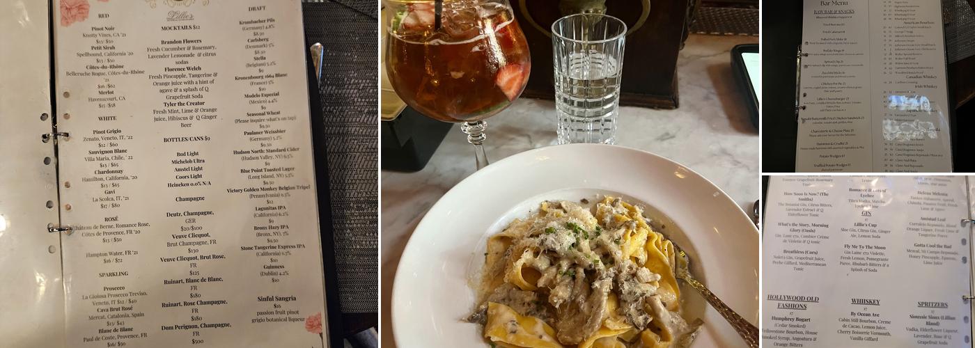 Lillie's Victorian Establishment Menu