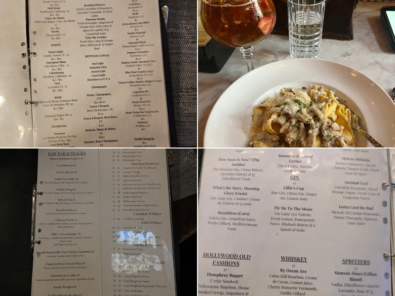 Lillie's Victorian Establishment Menu