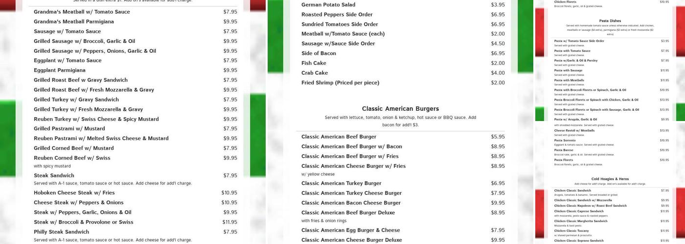 Lisa's Italian Deli & Caterer Menu